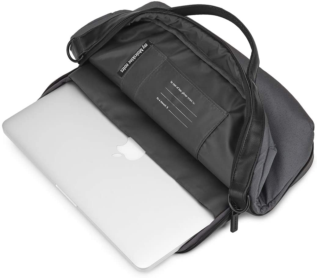 Moleskine Backpack Shoulder Bag for PC Device Horizontal Bag PC 13 Inches and Tablet Waterproof Material Water Resistant, Grey