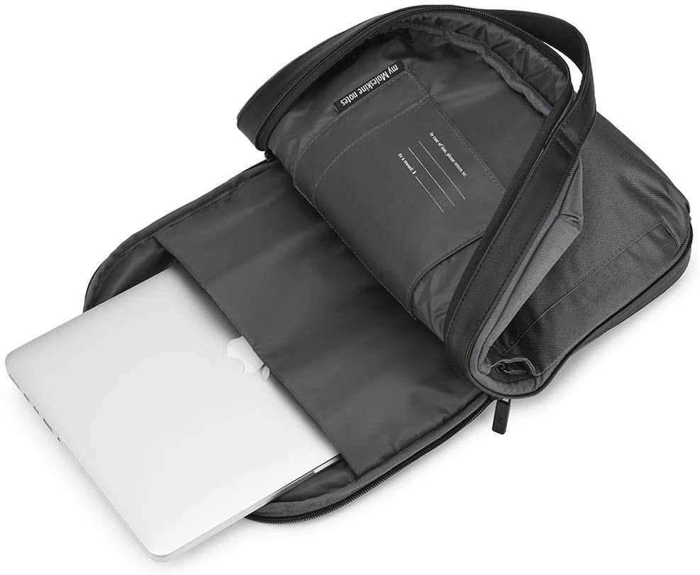 Moleskine Backpack Laptop Bag Vertical Bag PC 15" Inches and Tablet - Backpack with Waterproof Material Water Resistant, Compatible with Computer and Tablet Up to 15", Grey