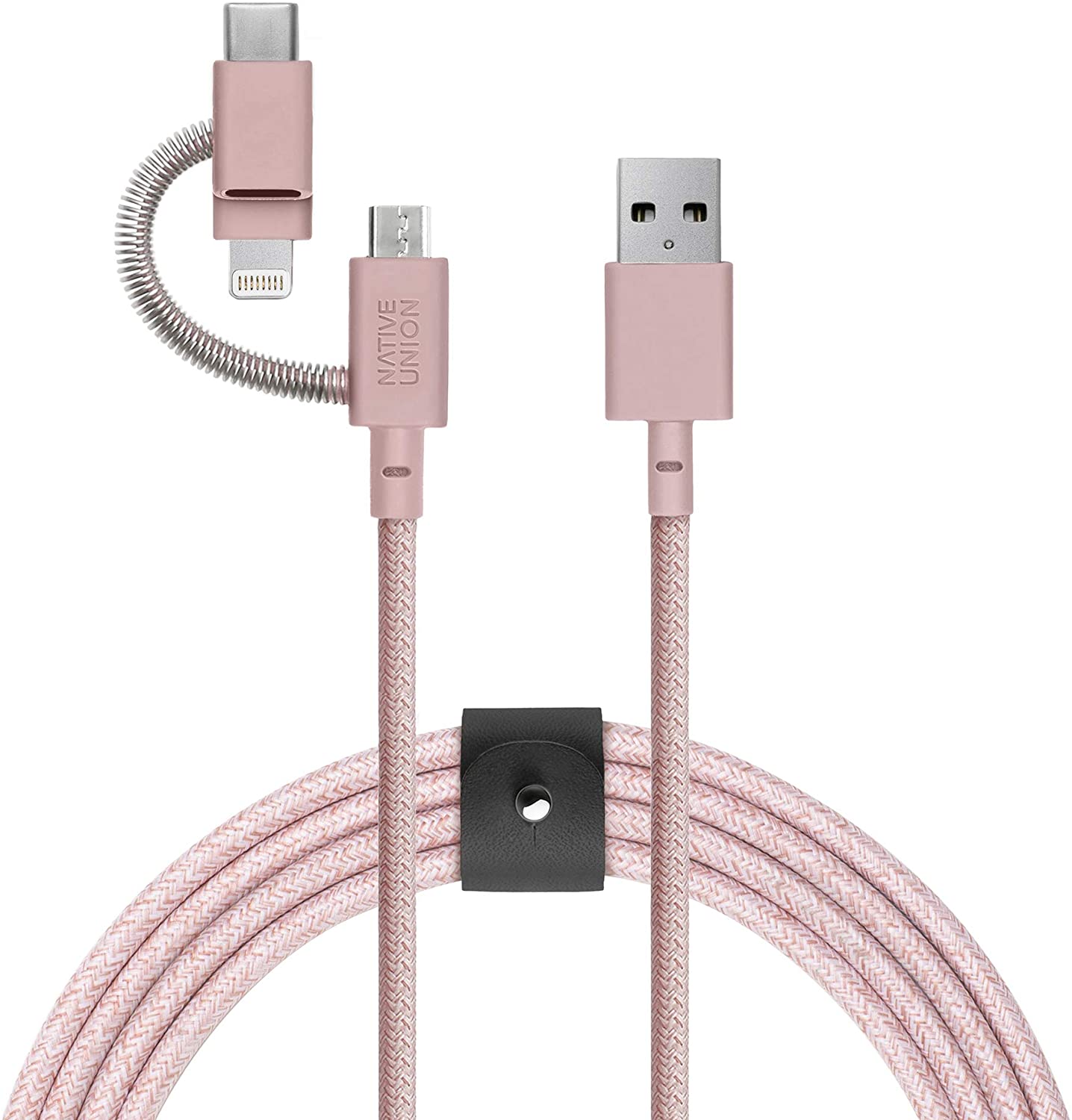 Native Union - Belt 2M Cable 3-in-1 Lightning, Micro and Type-C - Rose