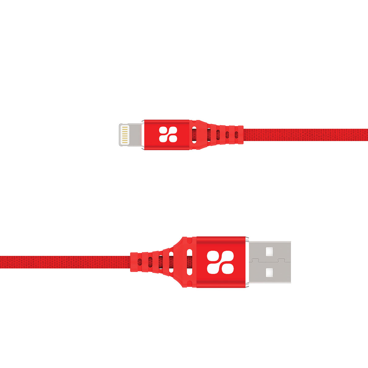 Promate - MFi Certified Lightning Cable, High-Speed 2.4A Nylon Braided USB Charging and Syncing Data Cable with 2m Tangle-Free Design and Over-Charging Protection for iPhone XS, XS Max, iPad Pro, iPod, NerveLink-i2 Red
