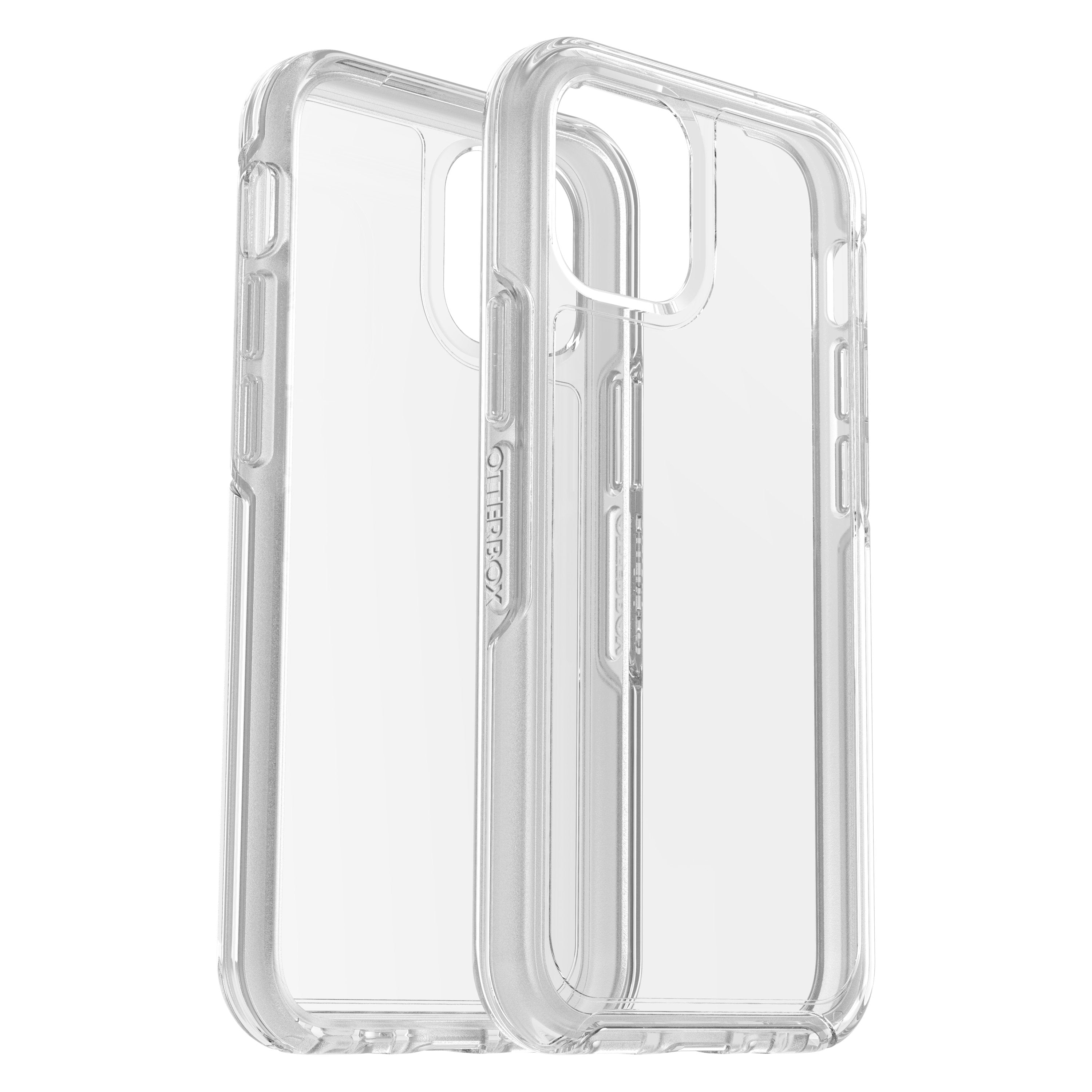 OtterBox Apple iPhone 12 Mini SYMMETRY Clear case + Screen Protector - Military Grade Cover w/ Alpha Tempered Glass Screen Protector, Wireless Charging Compatible - Clear