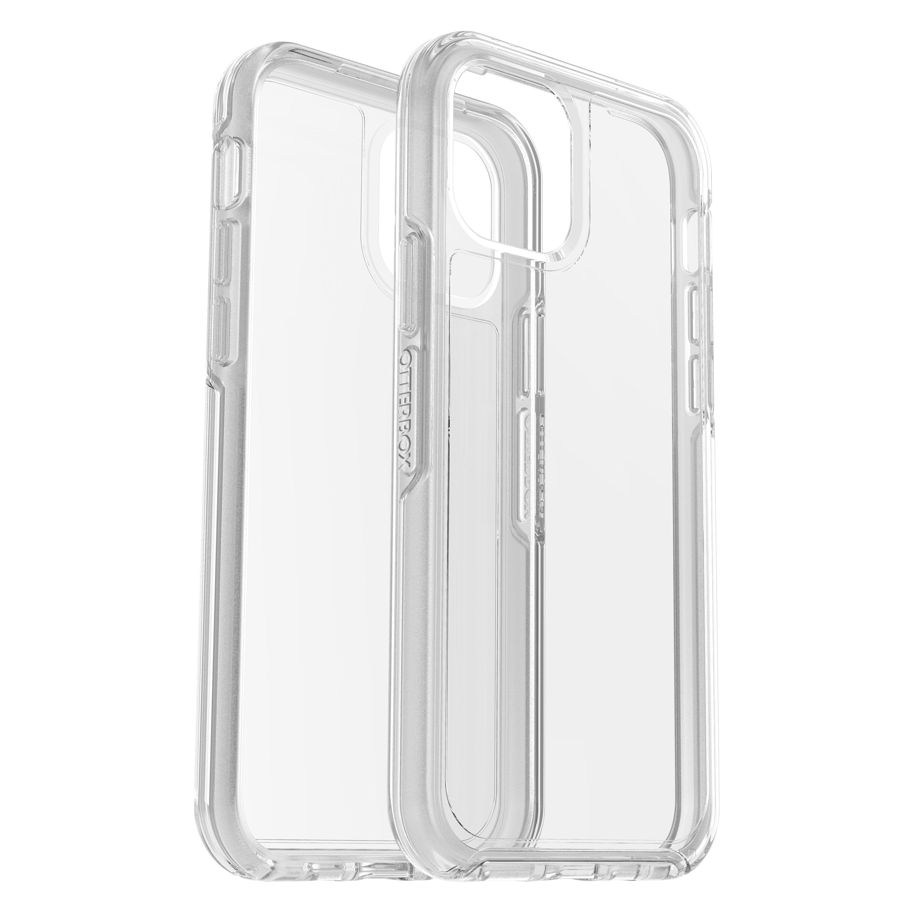 OtterBox Apple iPhone 12 / 12 Pro SYMMETRY Clear case + Screen Protector - Military Grade Cover w/ Alpha Tempered Glass Screen Protector, Wireless Charging Compatible - Clear