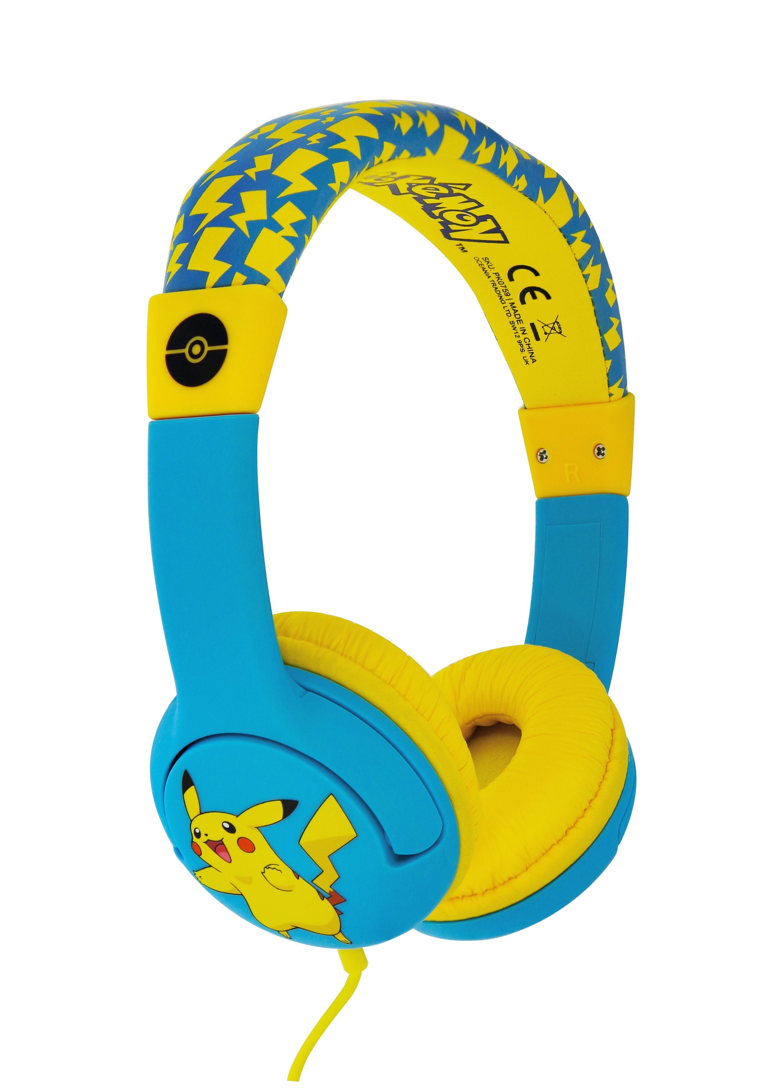 OTL Pokemon OnEar Wired Headphone - Safe Volume Limiting @85dB, Foldable & Adjustable, Superb Sound Quality,  Works w/ Smartphones, Tablets, Ninetendo Switch, Laptops & devices w/ 3.5mm port - Pikachu