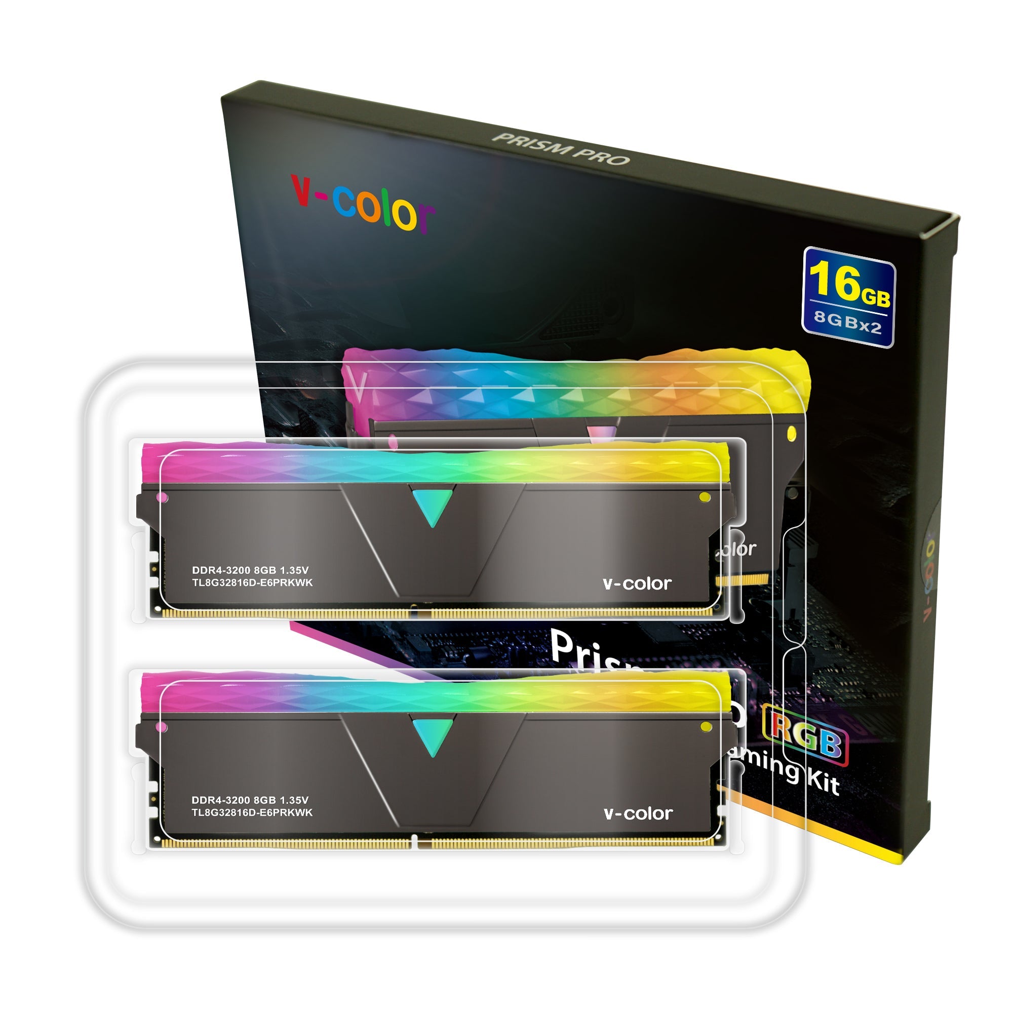 VColor Prism Pro RGB 16GB (2x8GB) 3200MHz DDR4 RAM Black