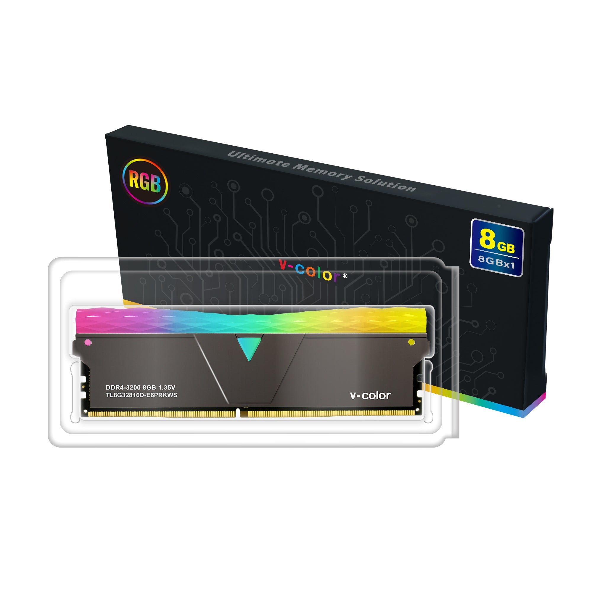VColor Prism Pro RGB 8GB 3200MHz DDR4 RAM Black