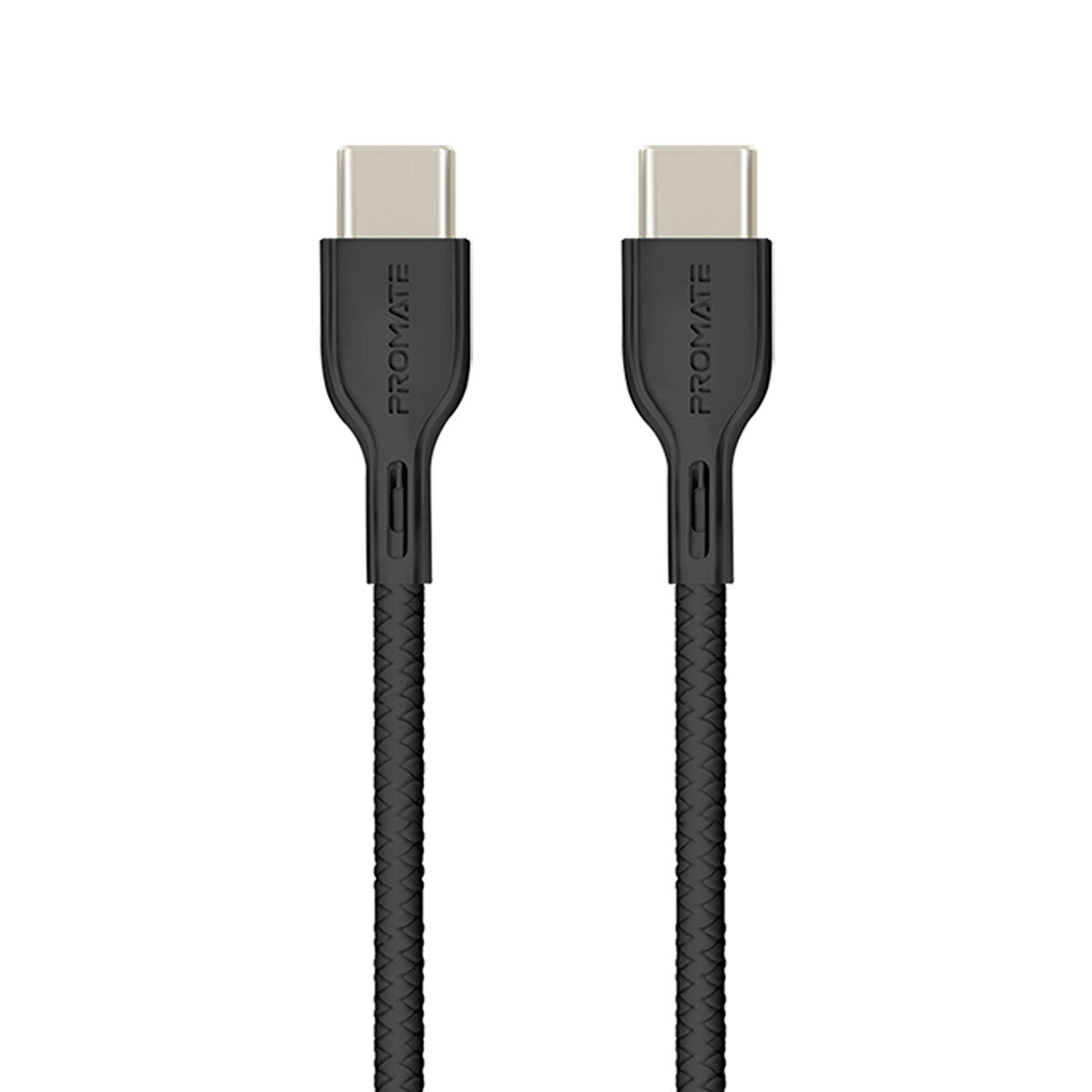 Promate - USB-C™ to USB-C™ Cable, Premium 60W Power Delivery USB Type-C™ to Type-C™ 3A Sync and Charge Cable with 2 Meter Tangle Free Cord for MacBook Pro, Google Pixel XL, Nexus 5X/6P, PowerBeam-CC2 Black