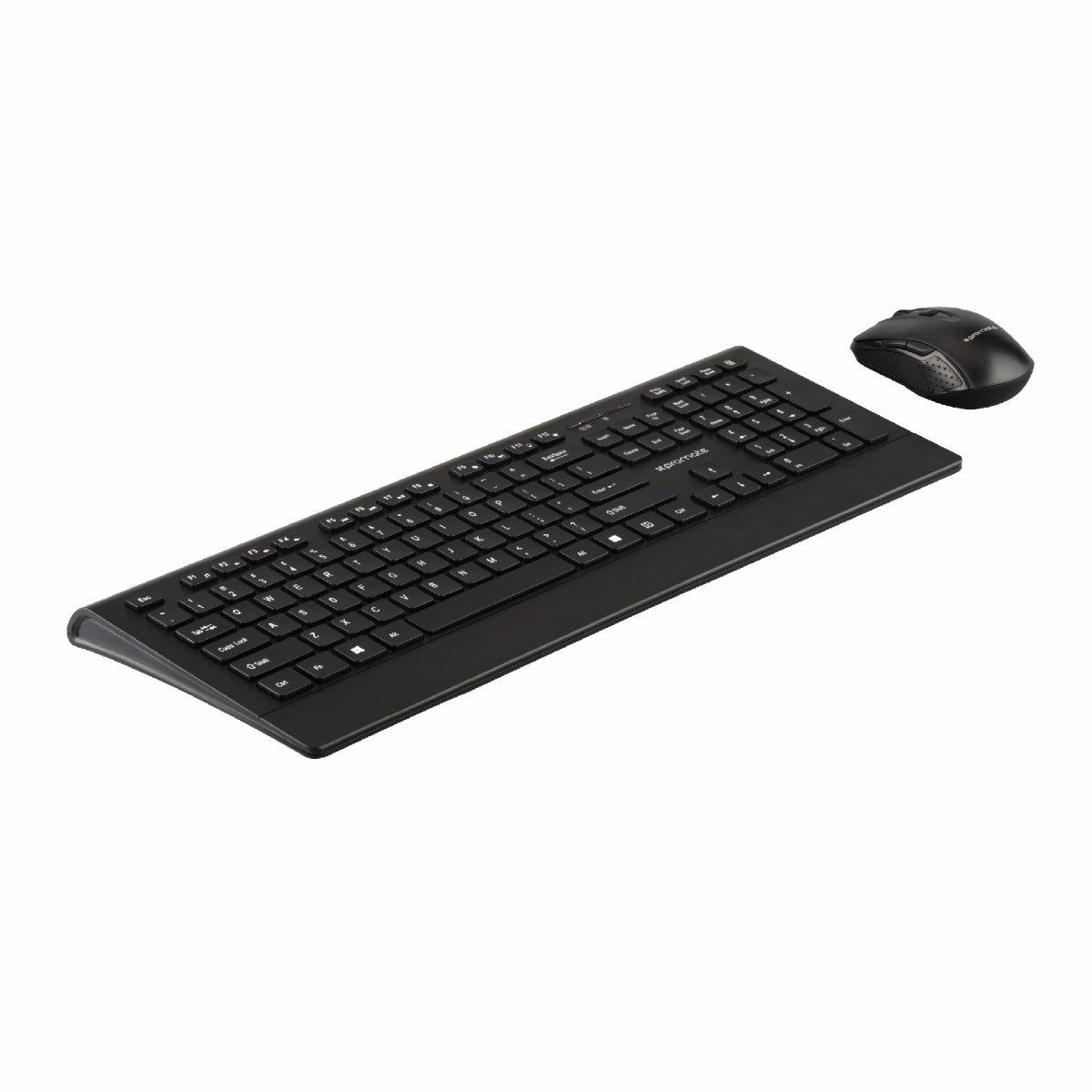 Promate - Wireless Keyboard and Mouse, Ergonomic Ultra-Slim 2.4GHz Cordless Combo Keyboard and 5 Button DPI Mouse with Wrist Rest Panel and Auto-Sleep Function for Desktop, PC, Windows, iOS, ProCombo-4