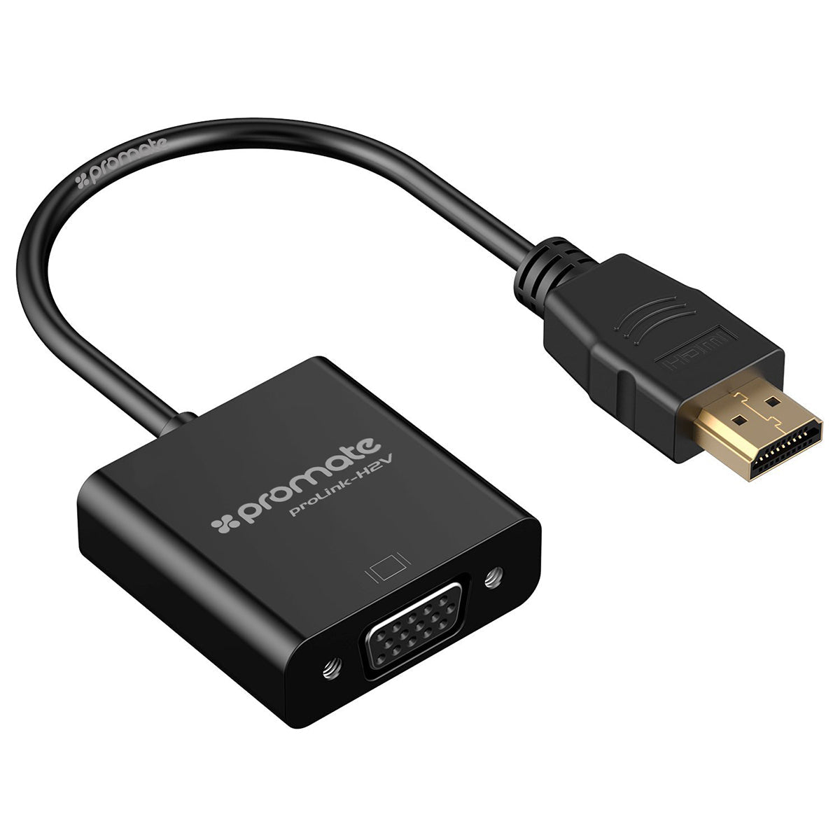 Promate HDMI TO VGA Converter Adapter Cable 1080P Male to Female for PC DVD HDTV and Laptop – PROLINK-H2V Black