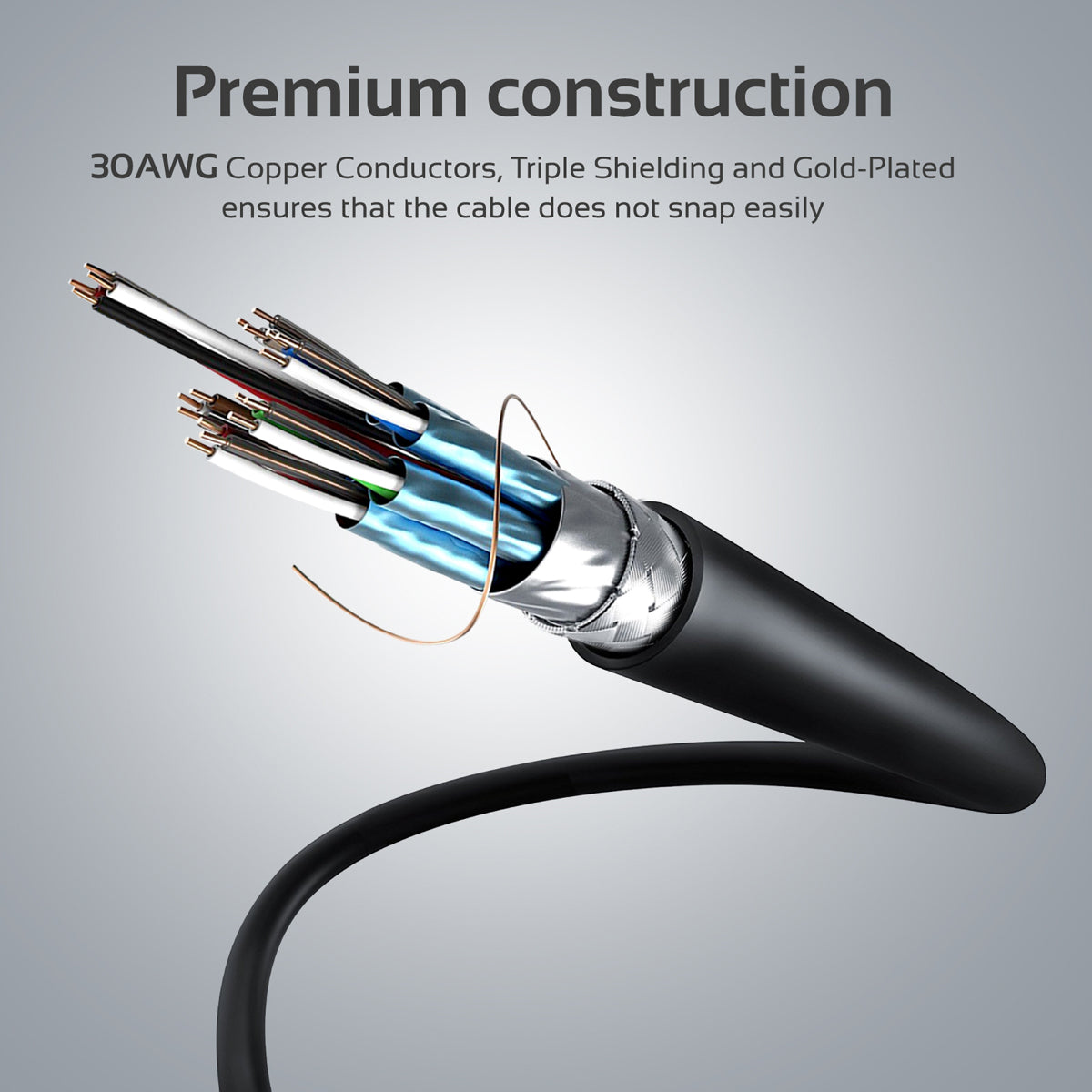 Promate - 4K HDMI Cable, High-Speed 1.5 Meter HDMI Cable with 24K Gold Plated Connector and Ethernet, 3D Video Support for HDTV, Projectors, Computers, LED TV and Game consoles, ProLink4K2-150