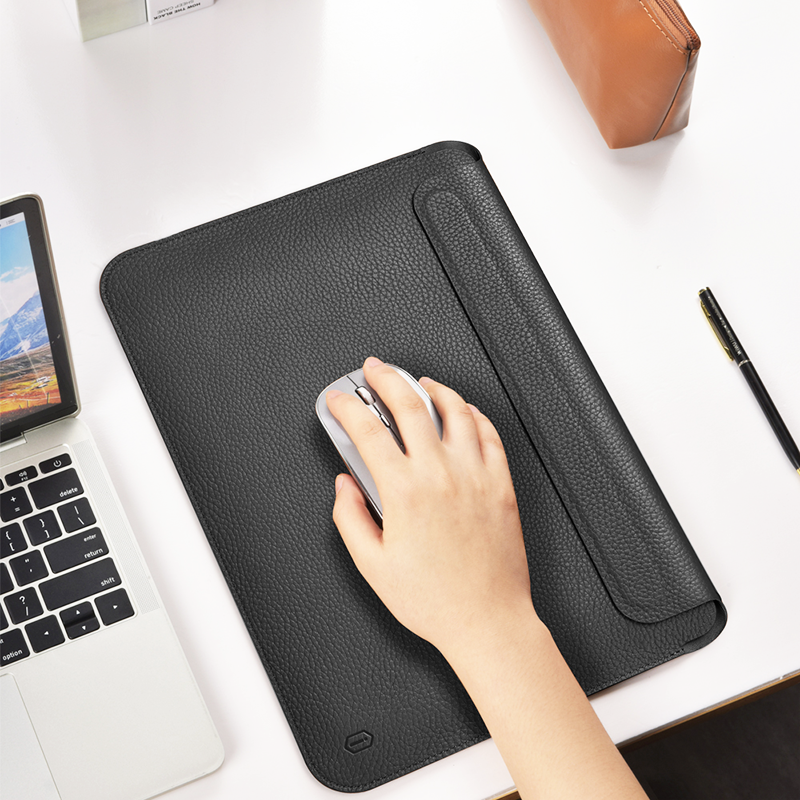 WIWU Skin Pro Genuine Leather Sleeve For Macbook 13.3" - Black