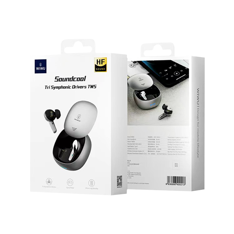 WIWU Soundcool Tri Symphonic Drivers TWS Airbuds - Black