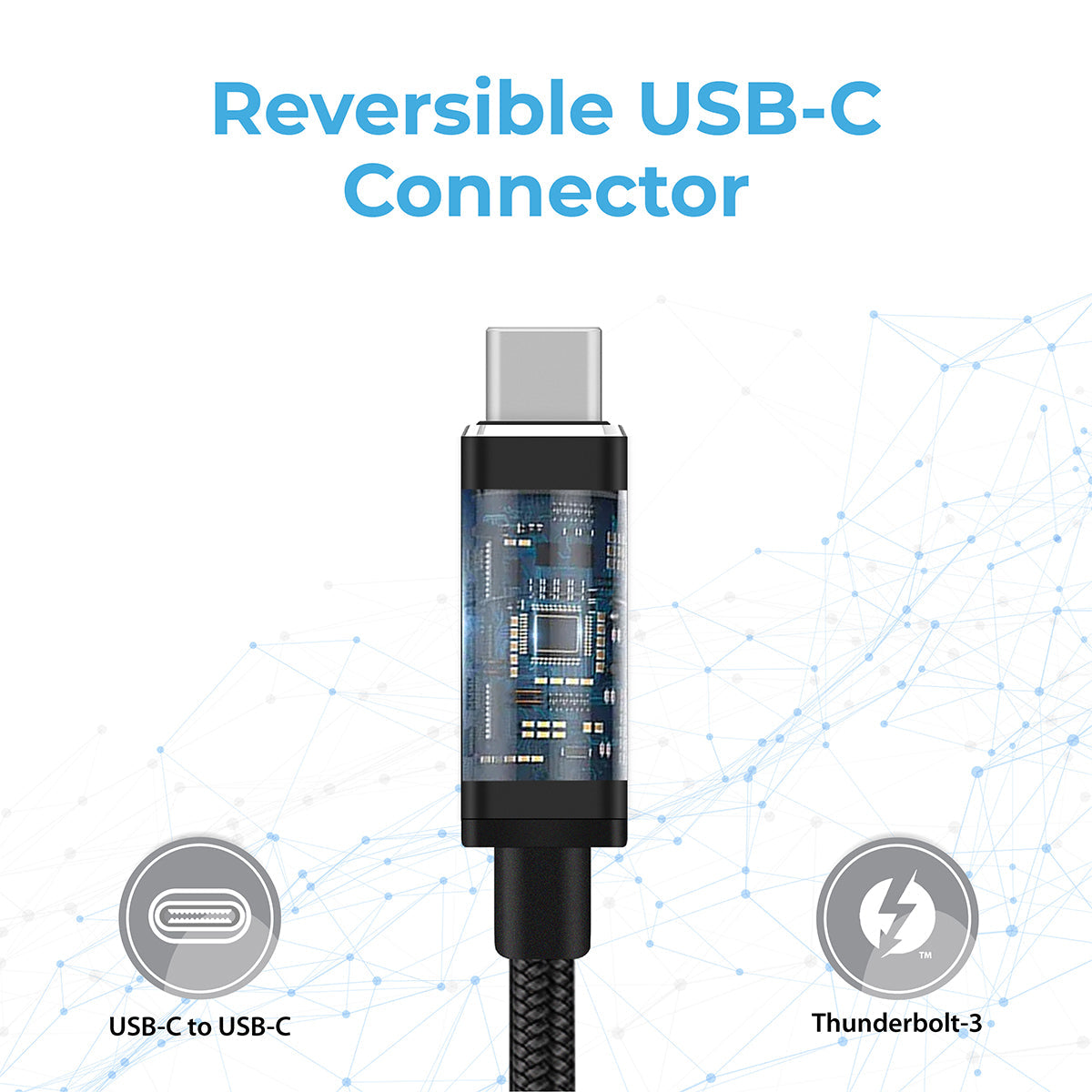 Promate 100W USB- C Power Delivery Cable, Powerful Type-C Thunderbolt 3 Charging Cable with Ultra HD 5K Display Support, 40Gbps Data Speed and Over-Current Protection for MacBook Pro, Galaxy S21, iPad Pro, ThunderLink-C40