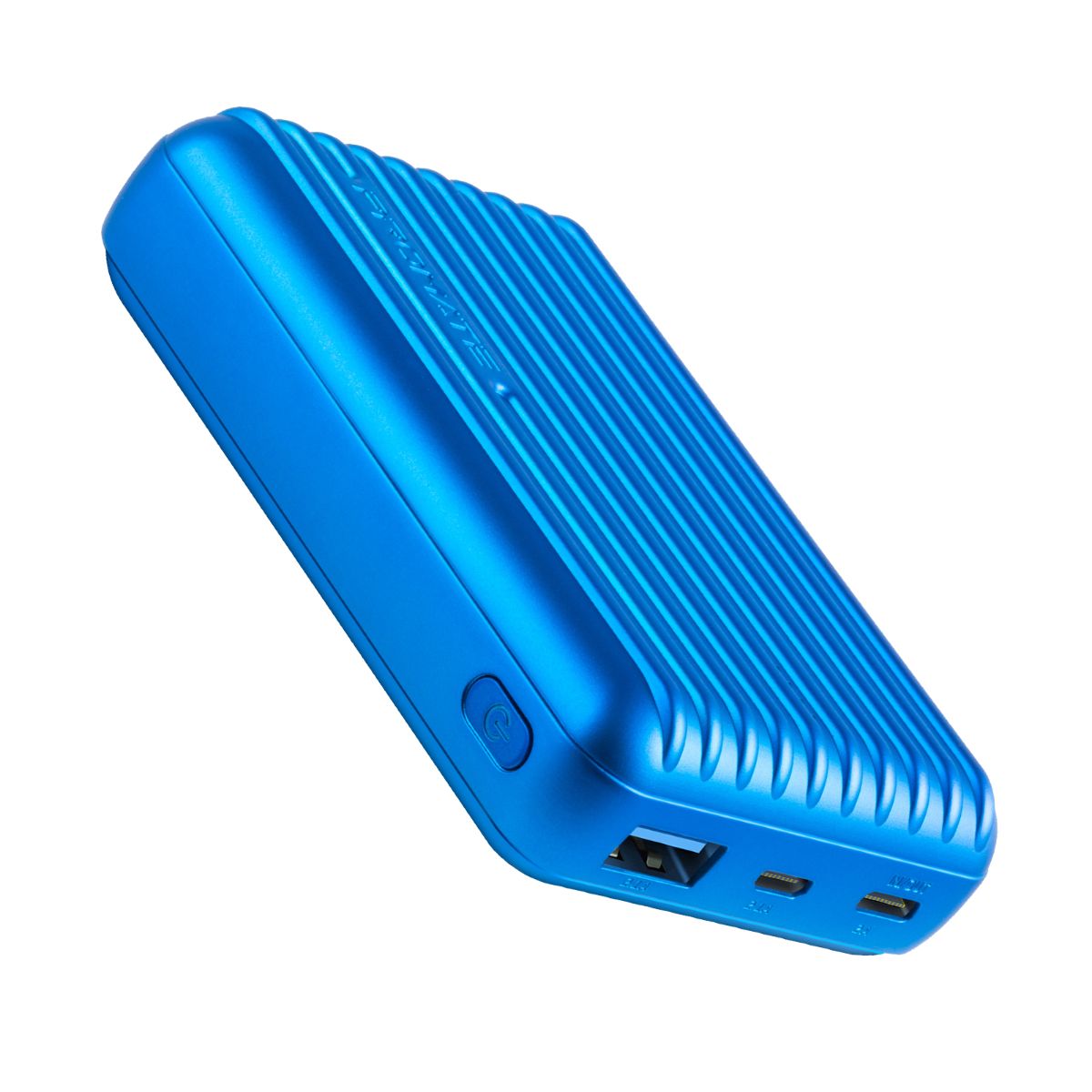 Promate - Type-C Power Bank, Powerful 10000nAh Battery Charger with Type-C and Micro USB Input and Ultra-Fast 2.1A USB Port, USB-C Output, Automatic Voltage Regulation for USB and Type-C Enabled Devices, Titan-10C Blue
