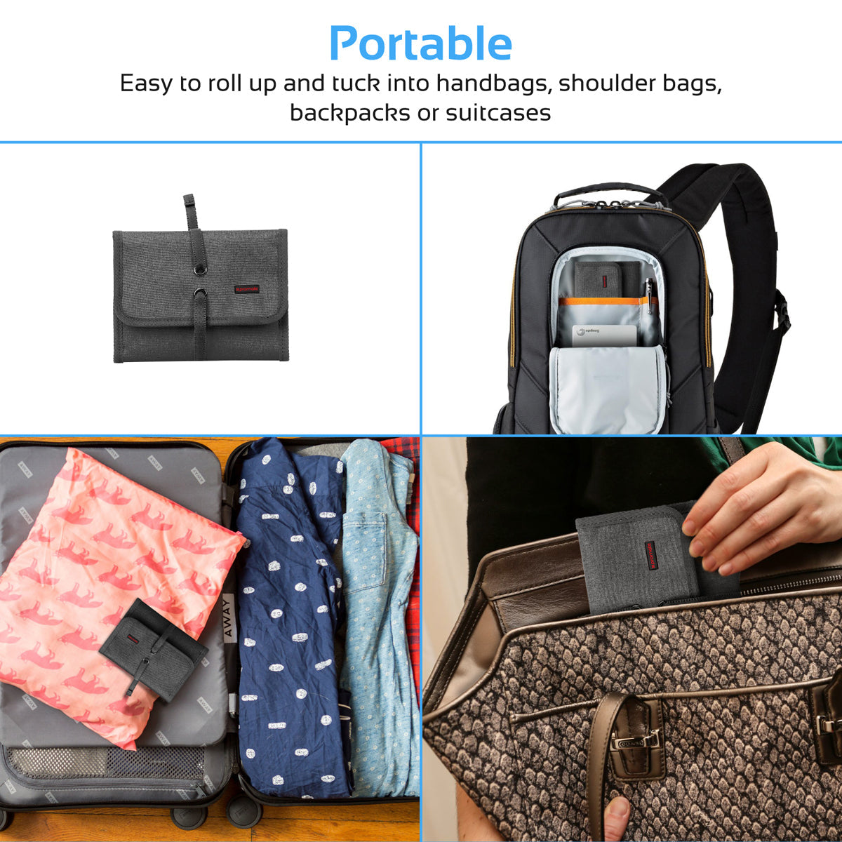 Promate - Travel Gear Organizer, Universal Gadget Accessories Travel Carry Case Storage Small Pouch with Water Resistance for Cables, Memory Cards, Earphone, Hard Drive, Travelpack-S Black