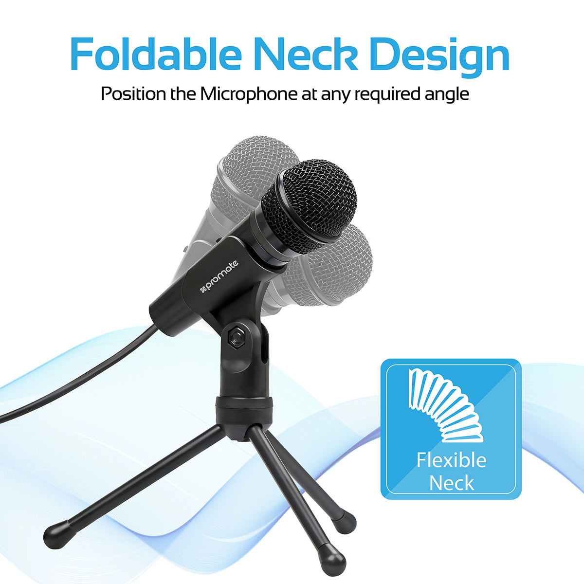 Promate - Condenser Microphone, 3.5mm Connector Stereo Multimedia Condenser Vocal Microphone Stand for Laptop, PC, Digital Voice Recorder PC, Tweeter-9