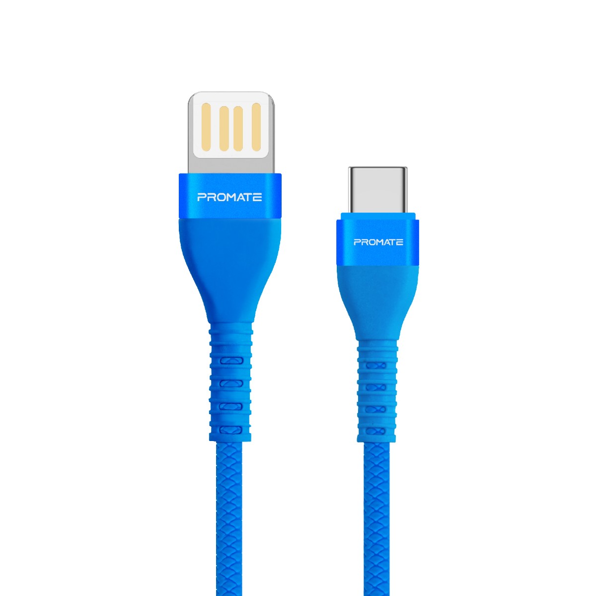Promate - USB-C to Reversible USB-A Charging Cable, High-Speed Fast Sync Charge 2A Type-C Cable with 1.2m Tangle Free Cord and Long Bend Lifespan for Samsung Galaxy Note 9, S9, S9+, S8, S8+, LG V30, V20, Nintendo Switch, Vigoray-C.Blue