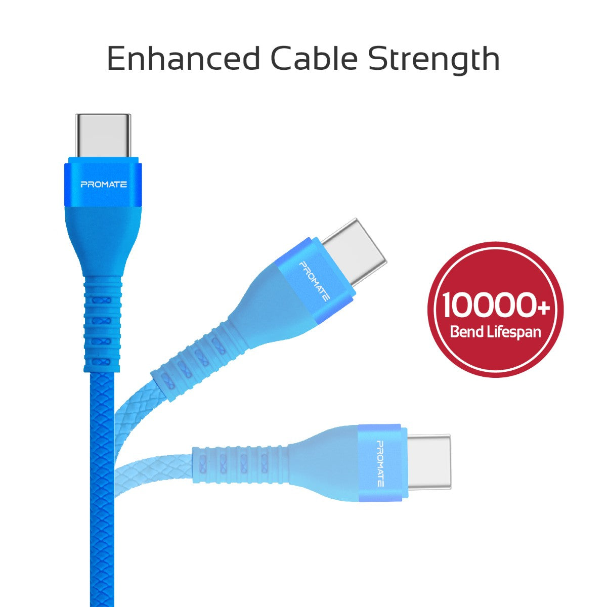 Promate - USB-C to Reversible USB-A Charging Cable, High-Speed Fast Sync Charge 2A Type-C Cable with 1.2m Tangle Free Cord and Long Bend Lifespan for Samsung Galaxy Note 9, S9, S9+, S8, S8+, LG V30, V20, Nintendo Switch, Vigoray-C.Blue