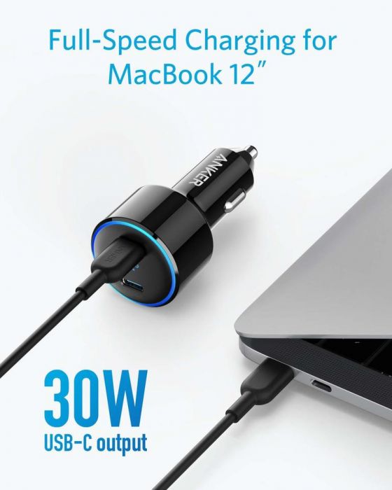 Anker Powererdrive+III Duo Origin 2 USB C-PD-30W 18w Black - A2725H11
