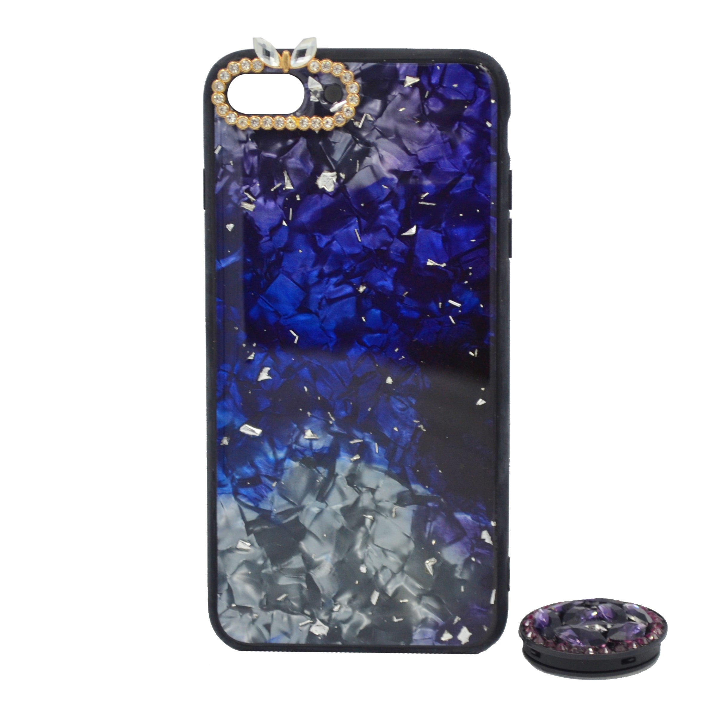 Crystal Pop Socket Case iPhone 8 Plus - Blue