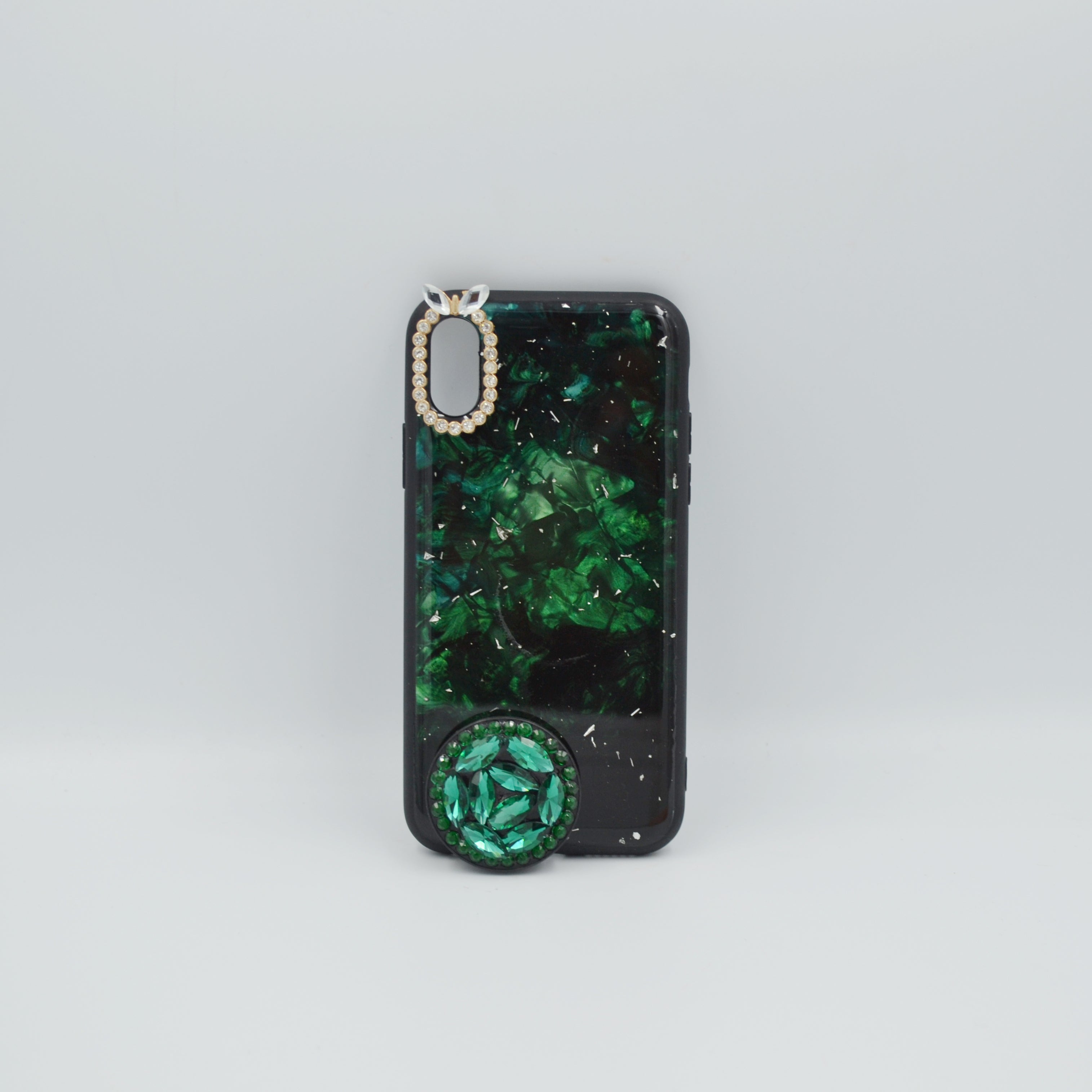 Crystal Pop Socket Case iPhone XS Green