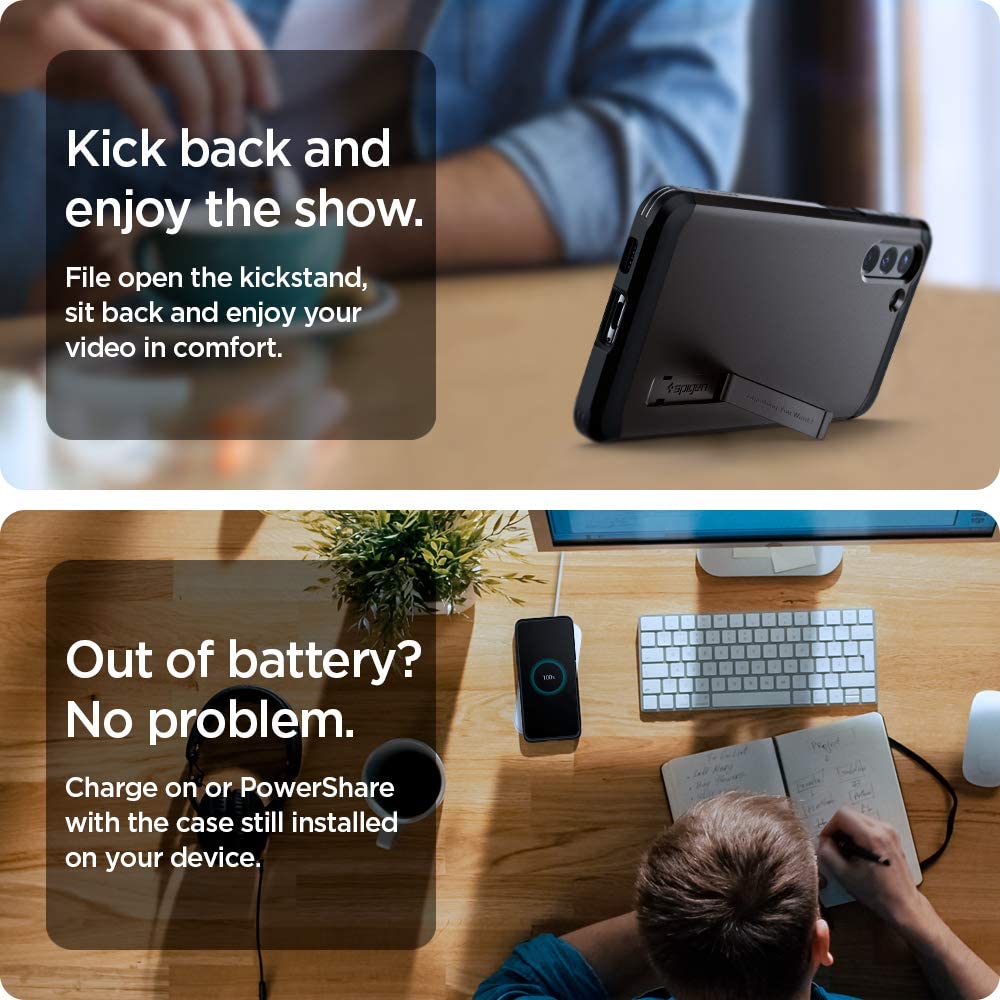 Spigen Tough Armor designed for Samsung Galaxy S21 PLUS case cover with Extreme Impact Foam - Gunmetal