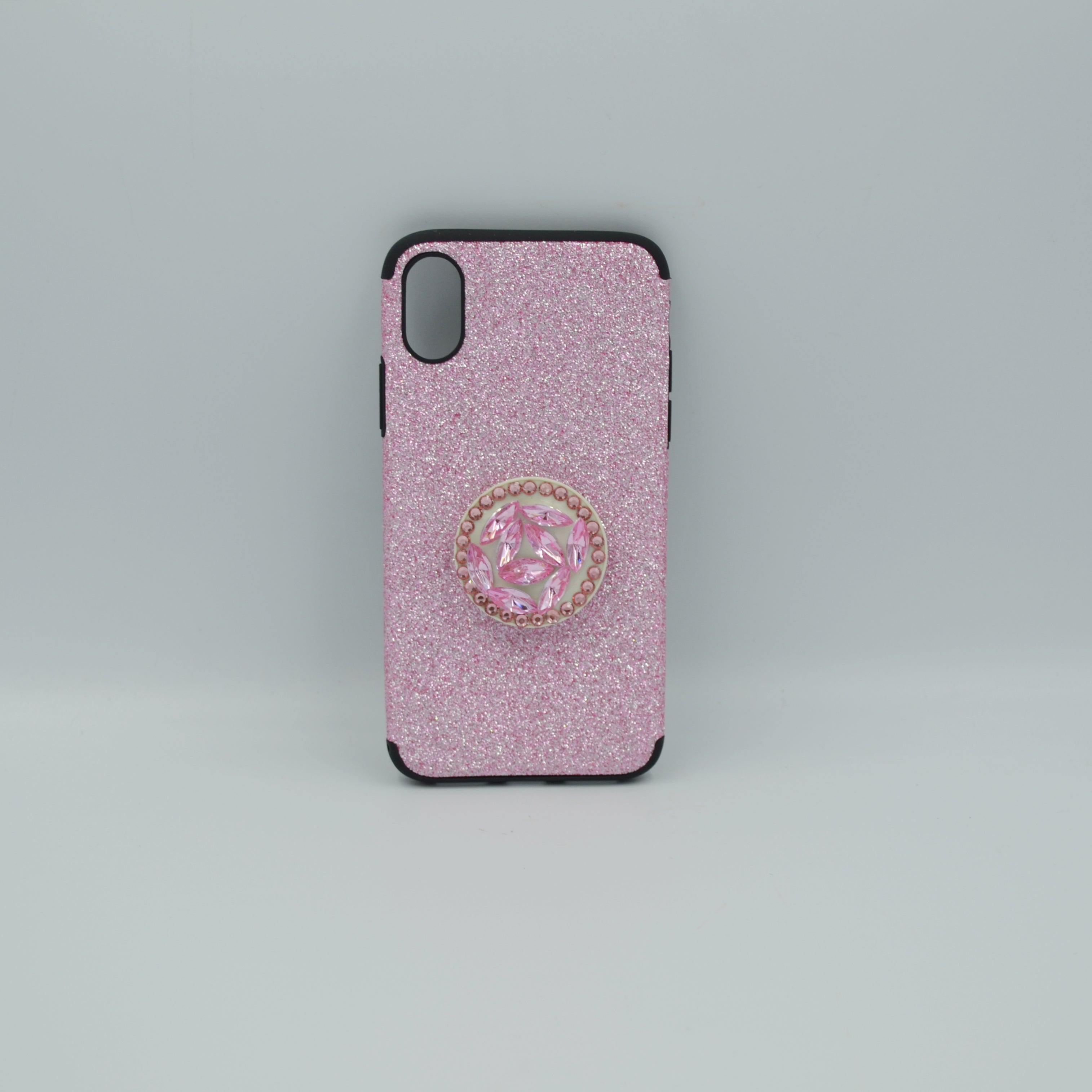 Bling Pop Socket Case iPhone XS Pink