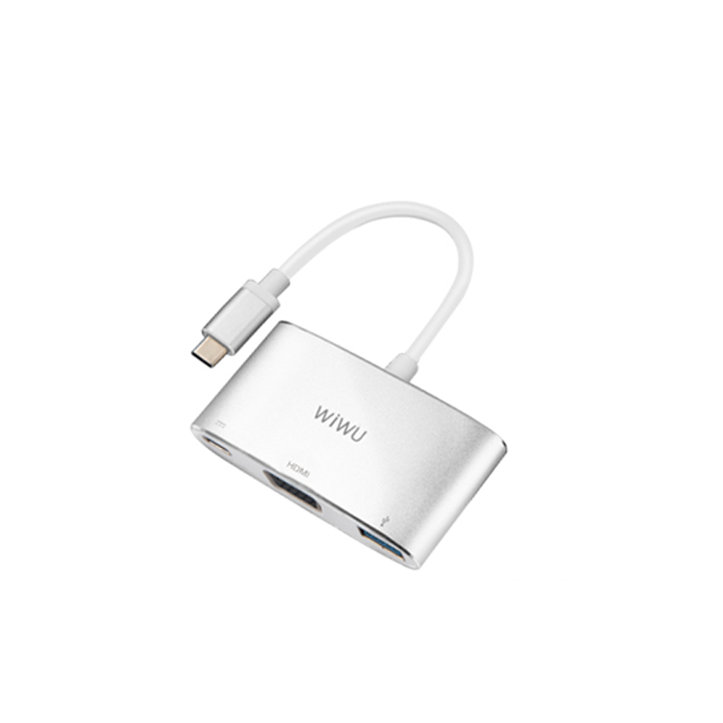 WIWU Alpha 3 In 1 USB-C Hub C2H - Gray