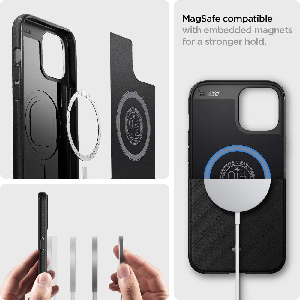 Spigen Mag Armor with Magsafe designed for iPhone 12 Mini case cover - Matte Black