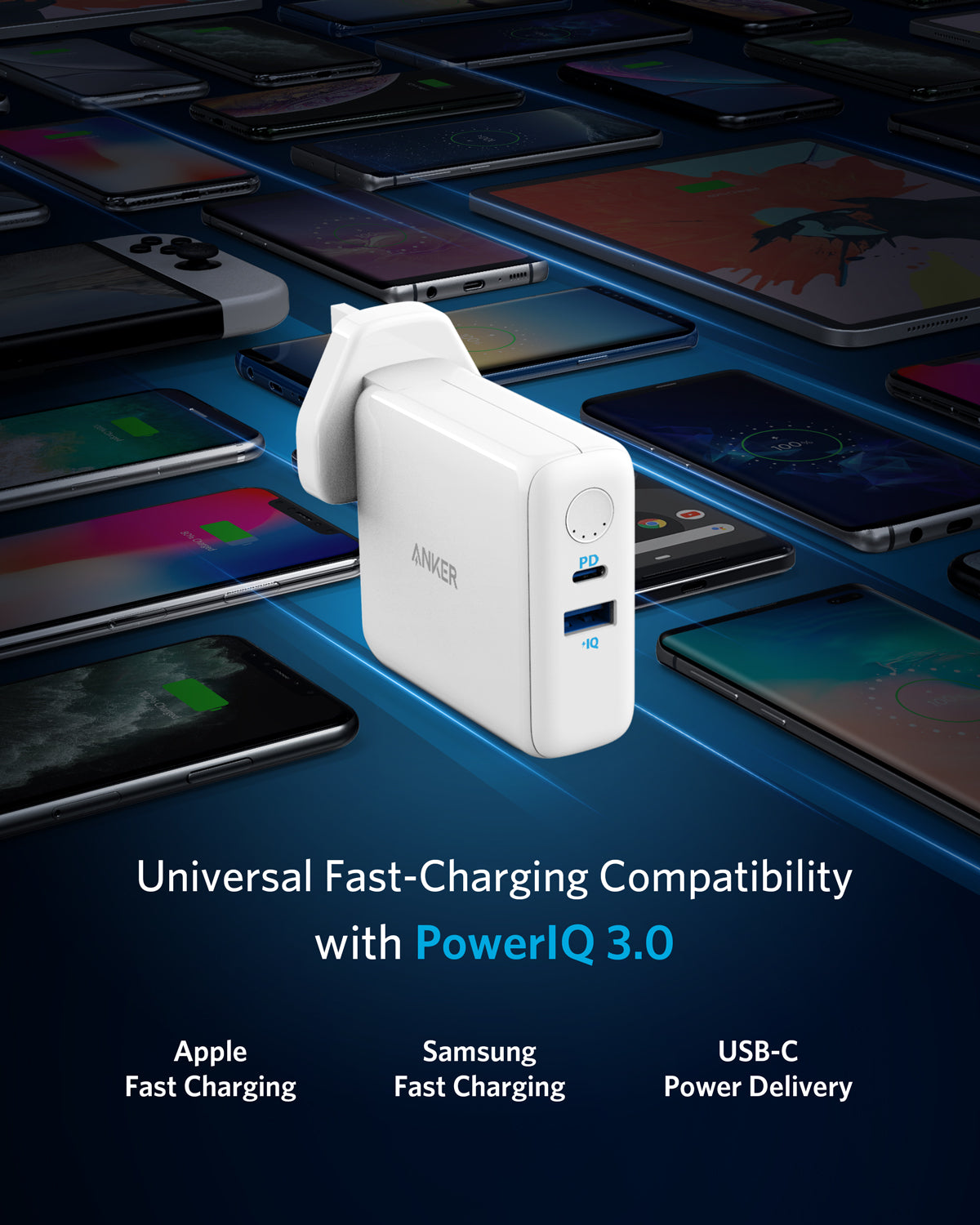 Anker Powercore III Fusion 5000 Powerbank+wall Charger White - A1624H22