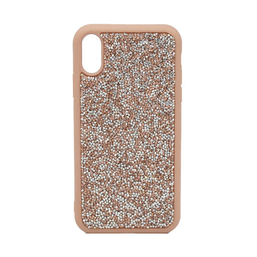 Bling World Stone Silicone Cover iPhone XS Max Gold