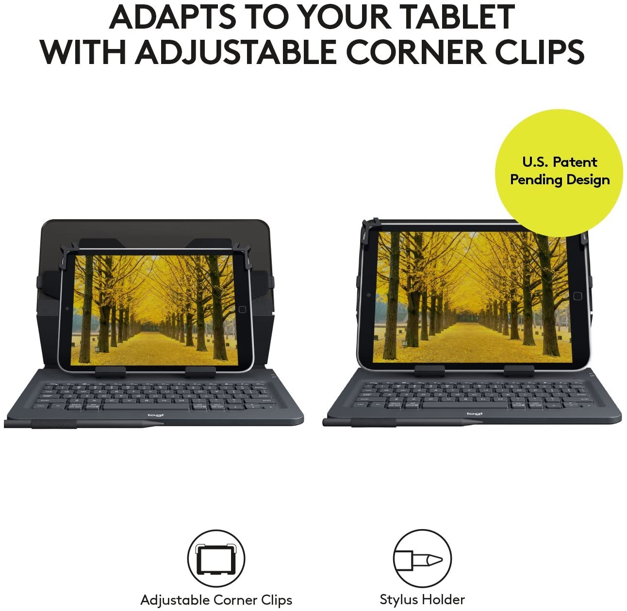 Logitech Universal Folio with Integrated Bluetooth 3.0 Keyboard for 9-10" Apple, Android, Windows Tablets - Compatible with Models Listed