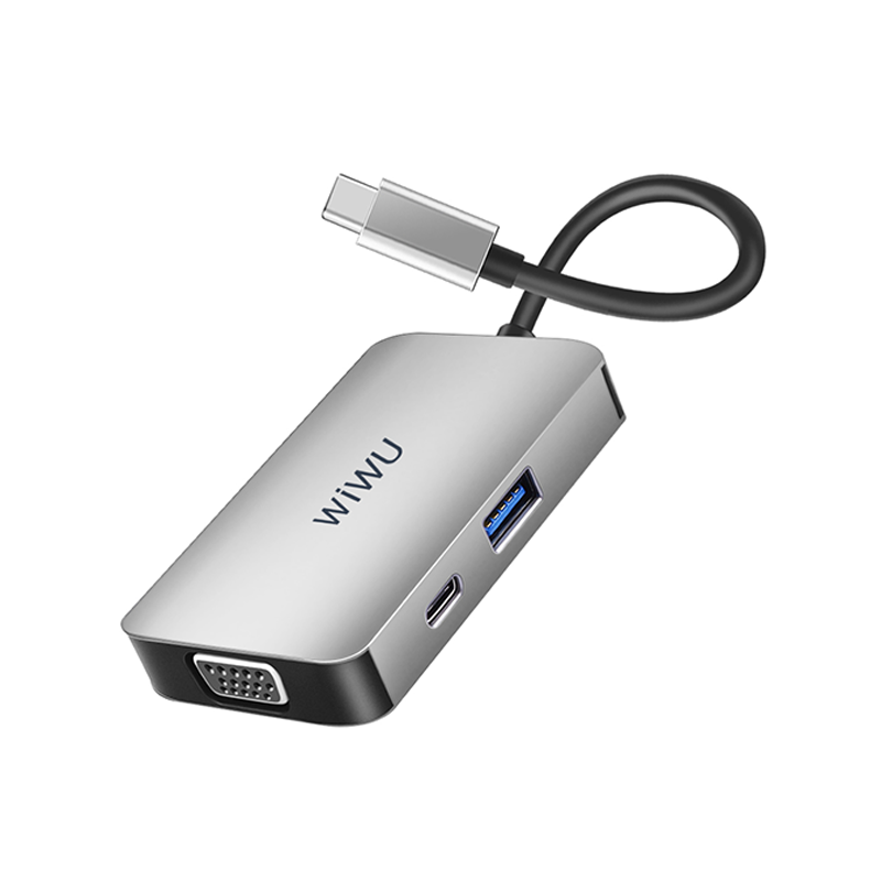 WIWU Alpha 5 In 1 USB-C Hub A513HVP - Gray