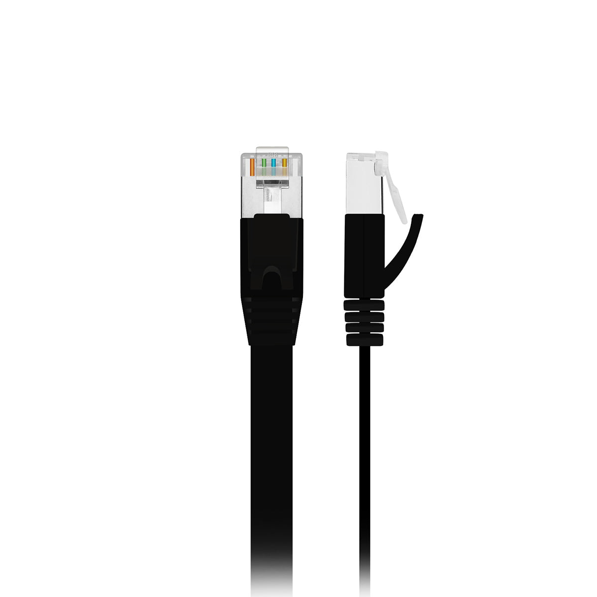 Promate - RJ45 CAT7 Ethernet LAN Network Flat Cable with High Speed Transmission 1.5m,Linkmate-L2 Black