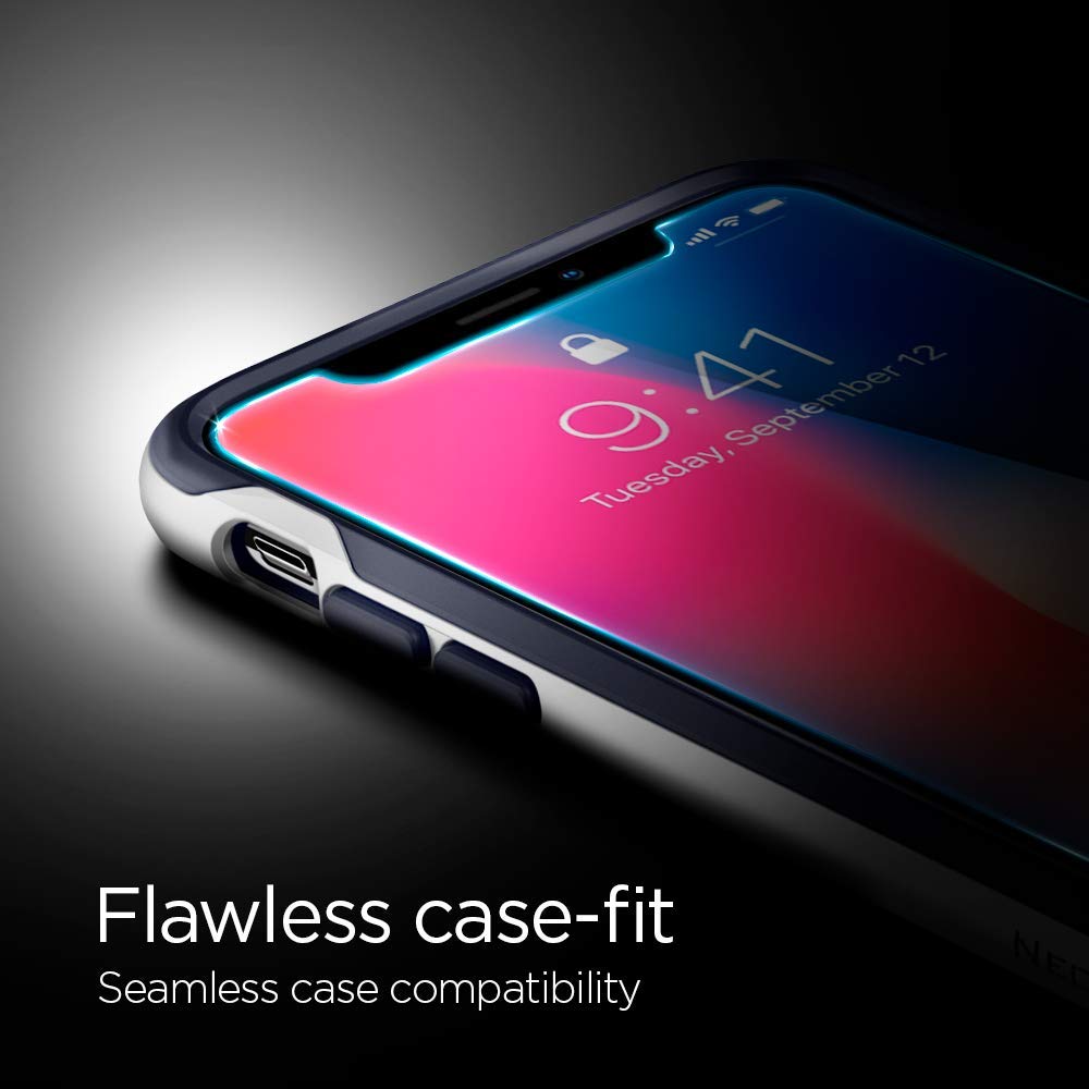 Spigen iPhone XS Max GLAStR Slim HD Premium Tempered Glass Screen Protector - Case Friendly