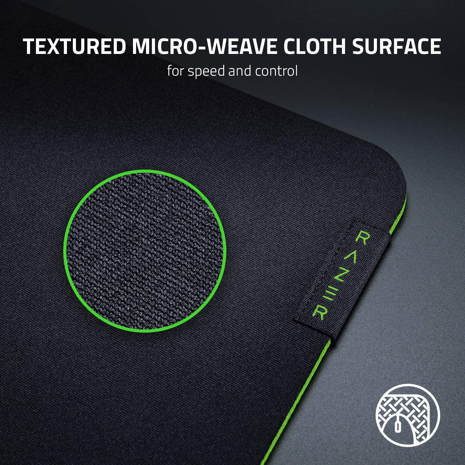 Razer Gigantus V2 Medum - Soft Gaming Mouse Mat for Speed and Control, 360 x 275 x 3 mm, Non-Slip Rubber, Textured Micro-Weave Cloth - RZ02-03330200-R3M1