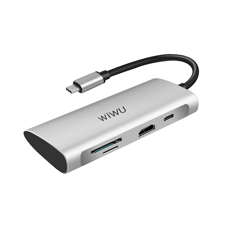 WIWU Alpha 7 In 1 USB-C Hub A731HP - Gray