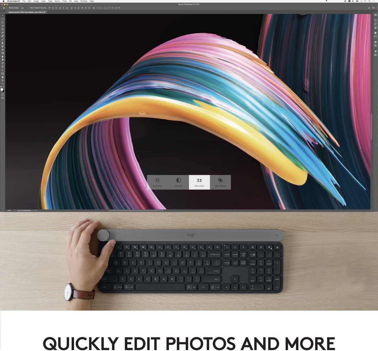 Logitech Craft Advanced Wireless Keyboard with Creative Input Dial and Backlit Keys, Dark grey and aluminum