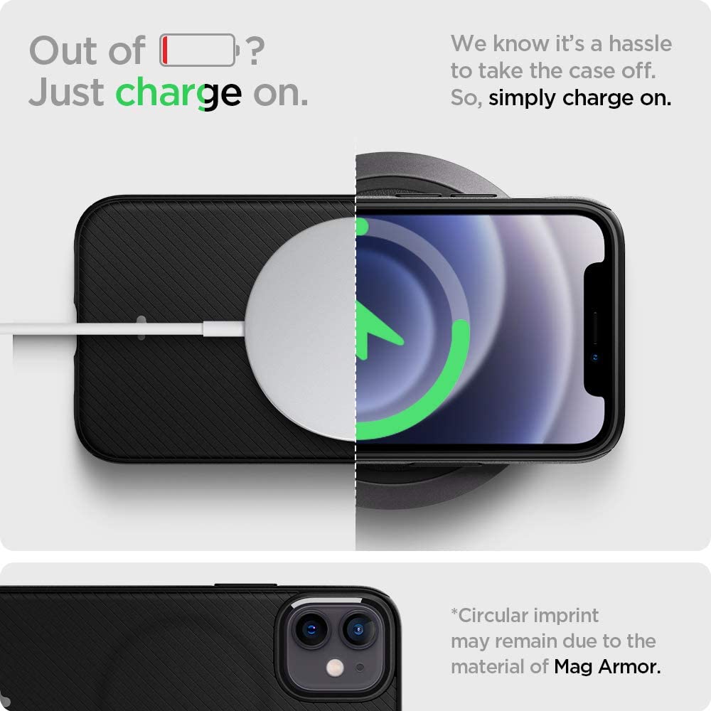 Spigen Mag Armor with Magsafe designed for iPhone 12 Mini case cover - Matte Black