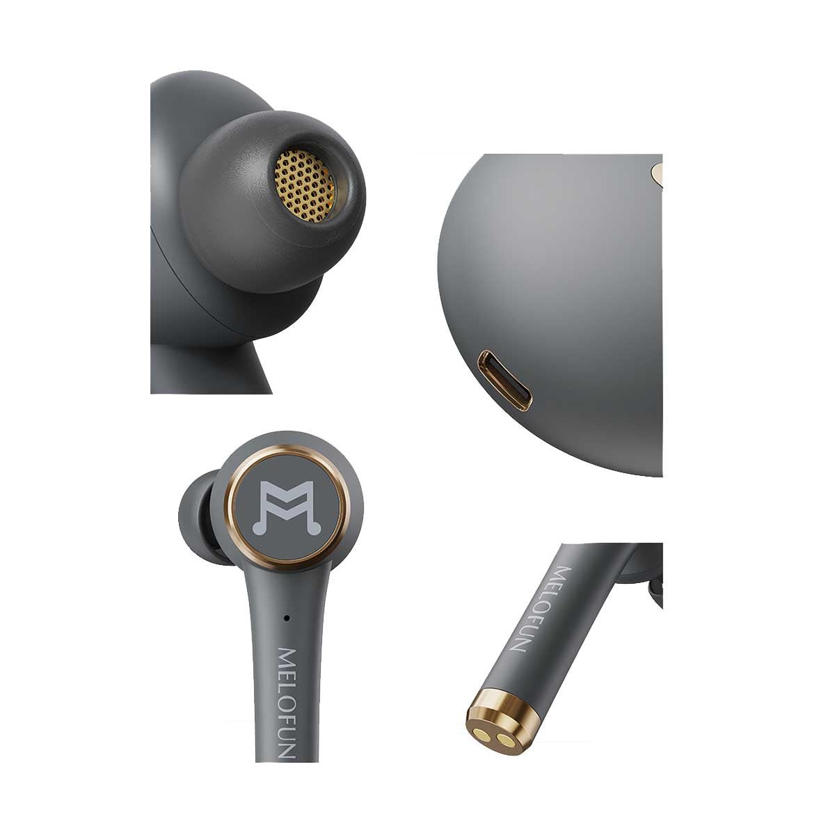 MELOFUN True Wireless Bluetooth Earphones TWS In-Ear Earbuds with Microphone
