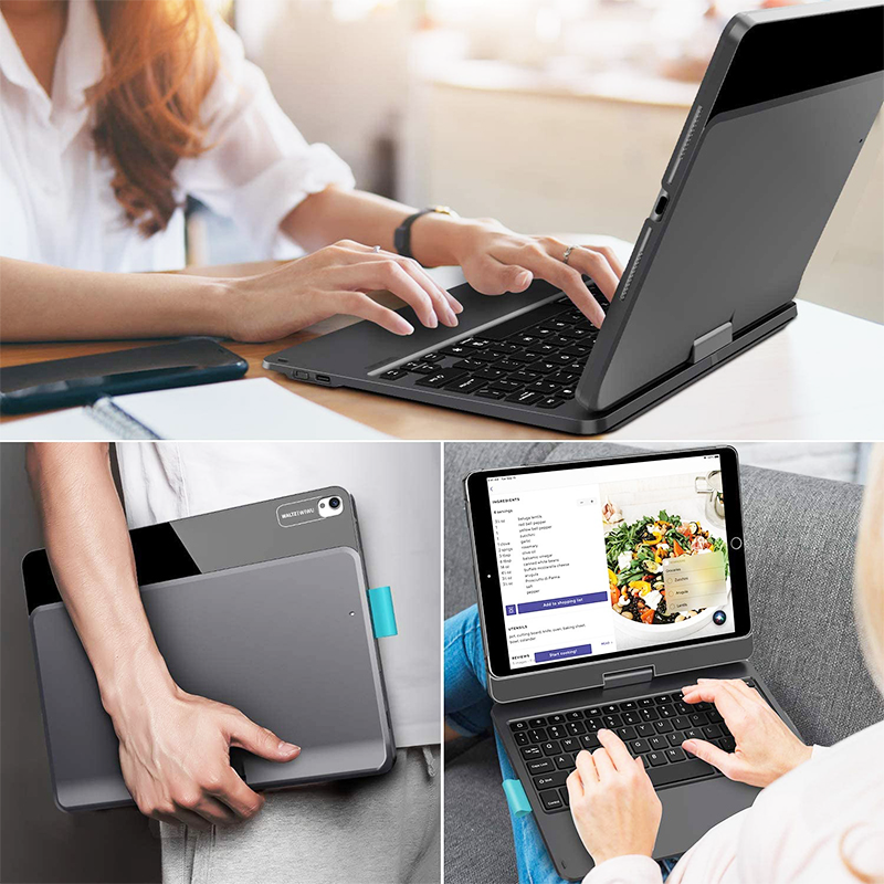 WIWU Waltz Rotating Wireless Keyboard For Ipad 10.9"/11" - Black