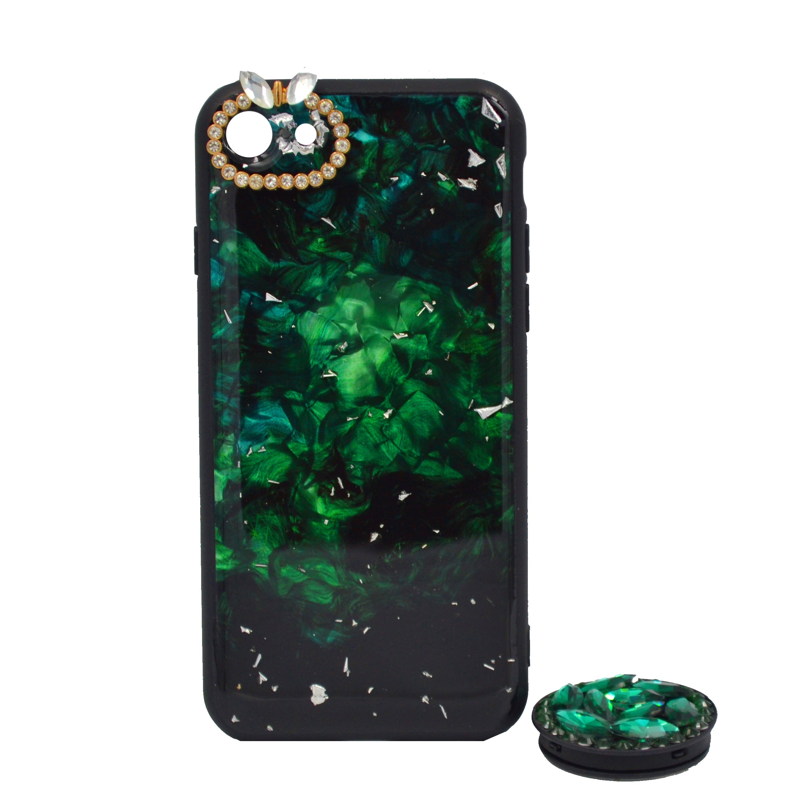 Crystal Pop Socket Case iPhone 8 - Green