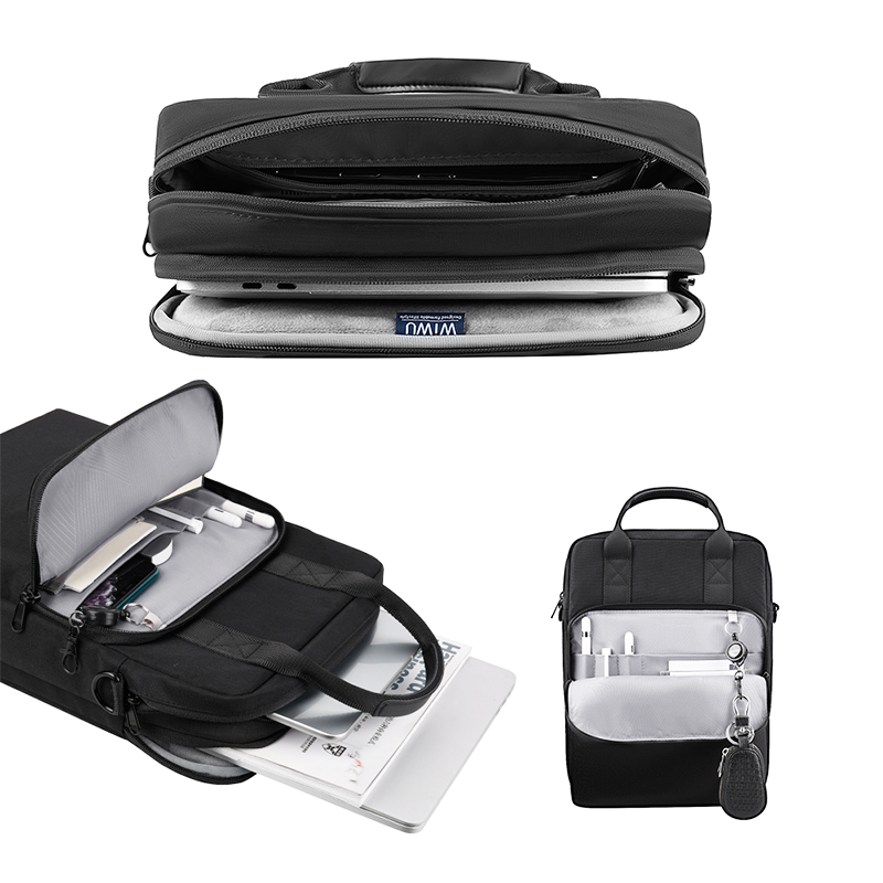 WIWU Alpha Vertical Double Layer Bag For 13.3" Laptop/Ultrabook - Black