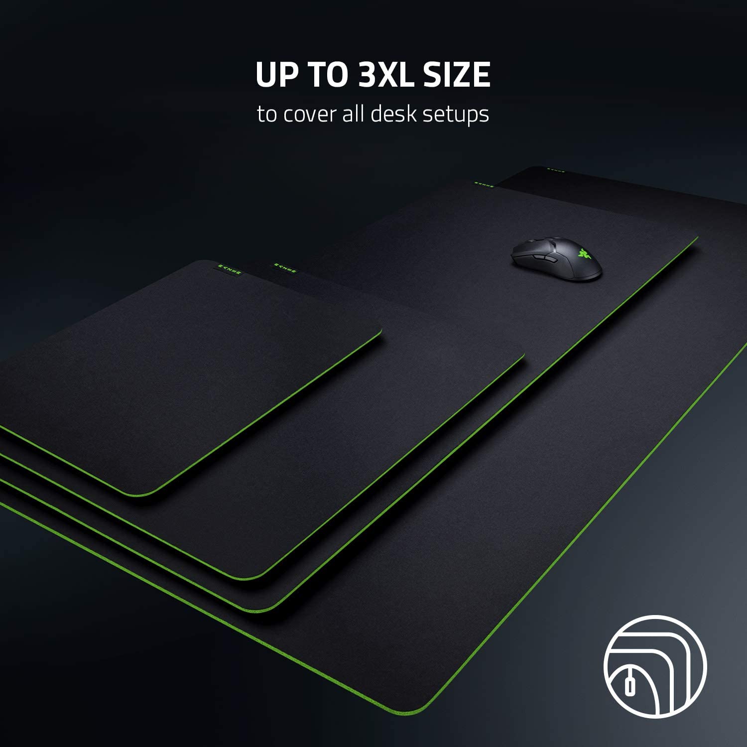 Razer Gigantus V2 Medum - Soft Gaming Mouse Mat for Speed and Control, 360 x 275 x 3 mm, Non-Slip Rubber, Textured Micro-Weave Cloth - RZ02-03330200-R3M1