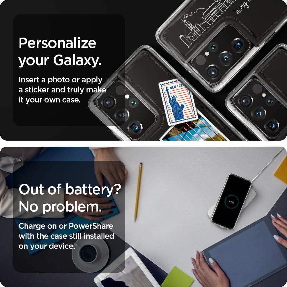 Spigen Ultra Hybrid designed for Samsung Galaxy S21 ULTRA case cover - Crystal Clear