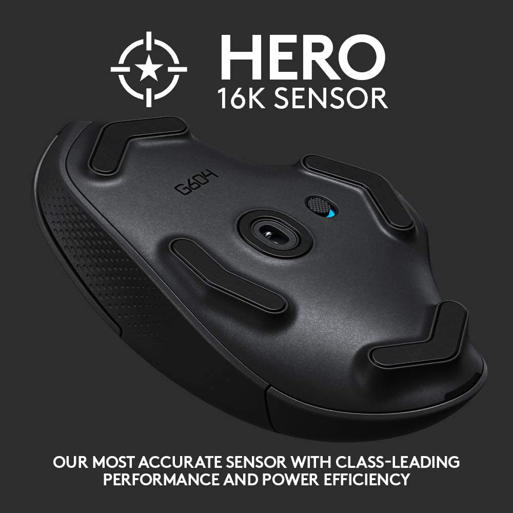 Logitech G604 LIGHTSPEED Wireless Gaming Mouse with 15 Programmable Controls, Up to 240-Hour Battery Life, Dual Wireless Connectivity Modes