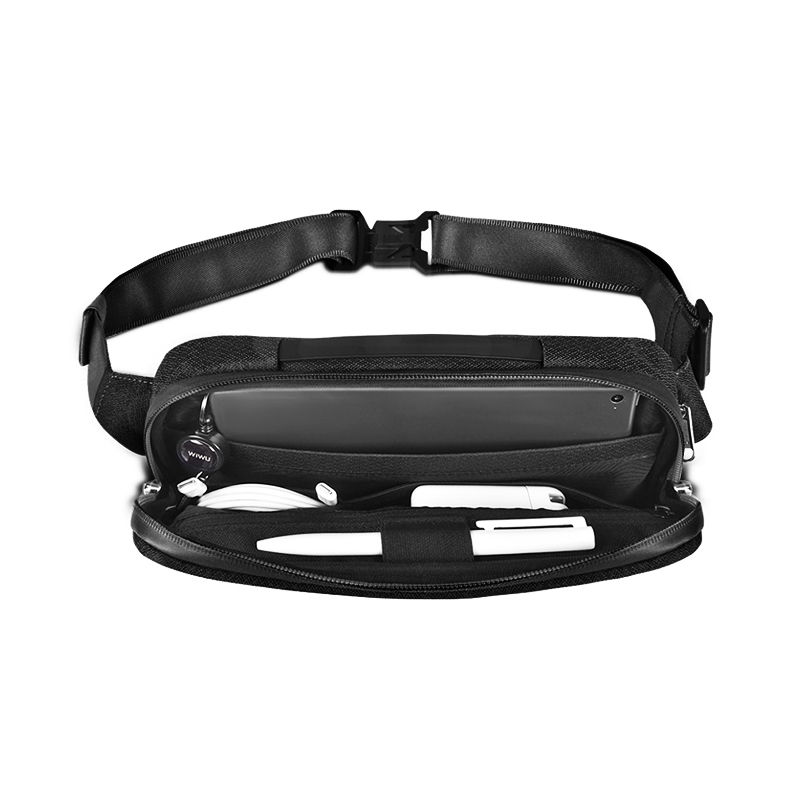 WIWU Alpha Chest Package Crossbody Bag (26x15x7cm) - Black