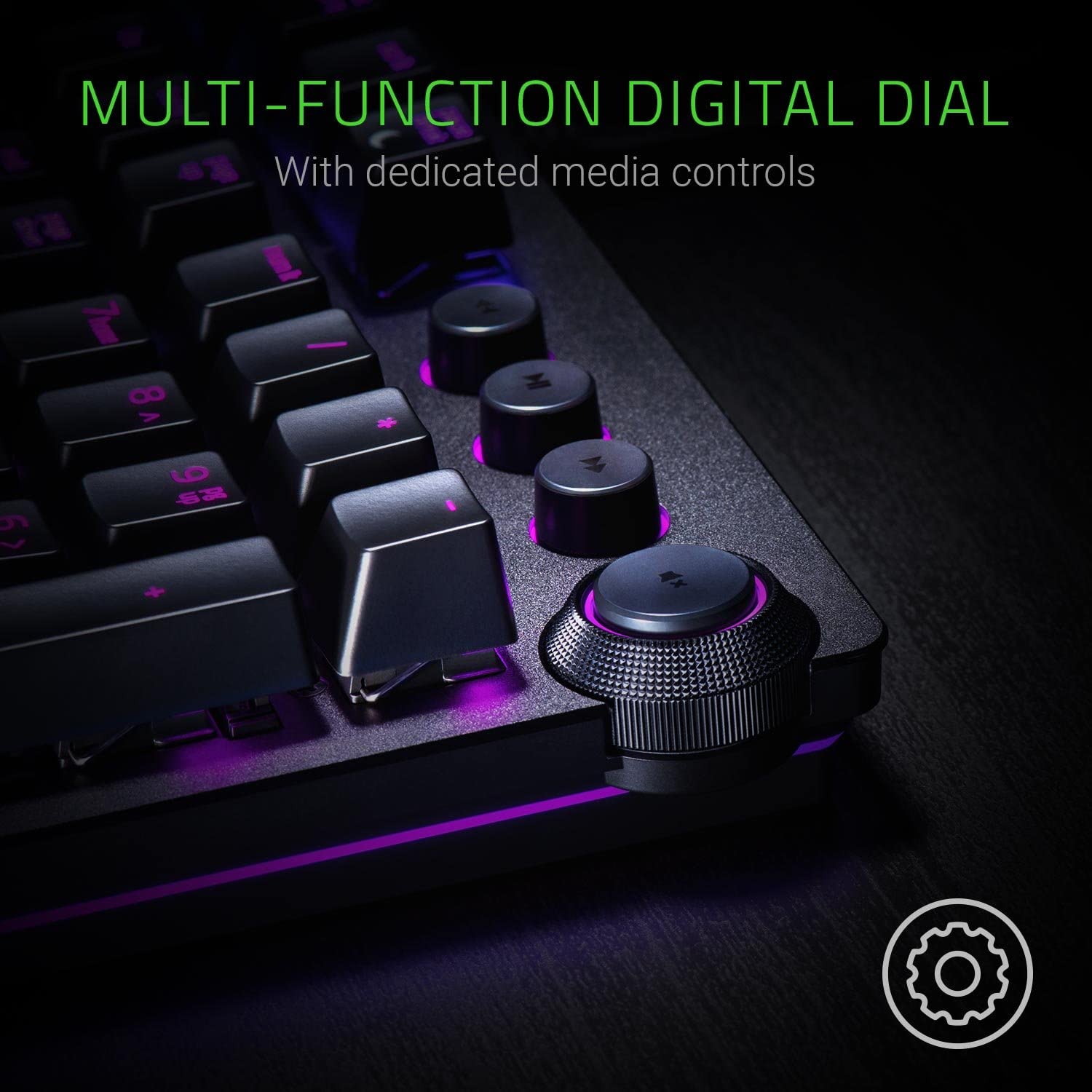 Razer Huntsman Elite - Mechanical Gaming Keyboard with Opto-Mechanical Key (Multifunction Numeric Button, Keybar, Integrated Hybrid Memory, RGB Chroma Lighting)