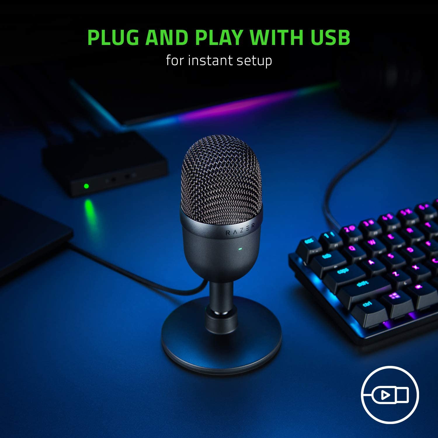 Razer Seiren Mini - Ultra-compact Streaming Microphone: Ultra-Precise Supercardioid Pickup Pattern, Professional Recording Quality, Ultra-Compact Build - Quartz, RZ19-03450200-R3M1