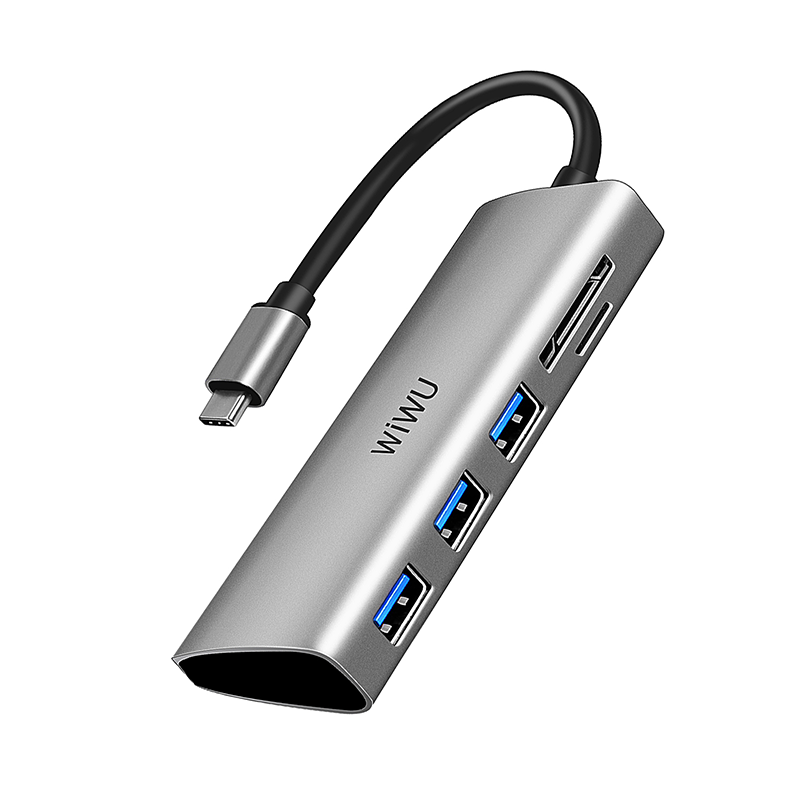 WIWU Alpha 532ST 5 In 1 Multi-Function USB-C - Gray