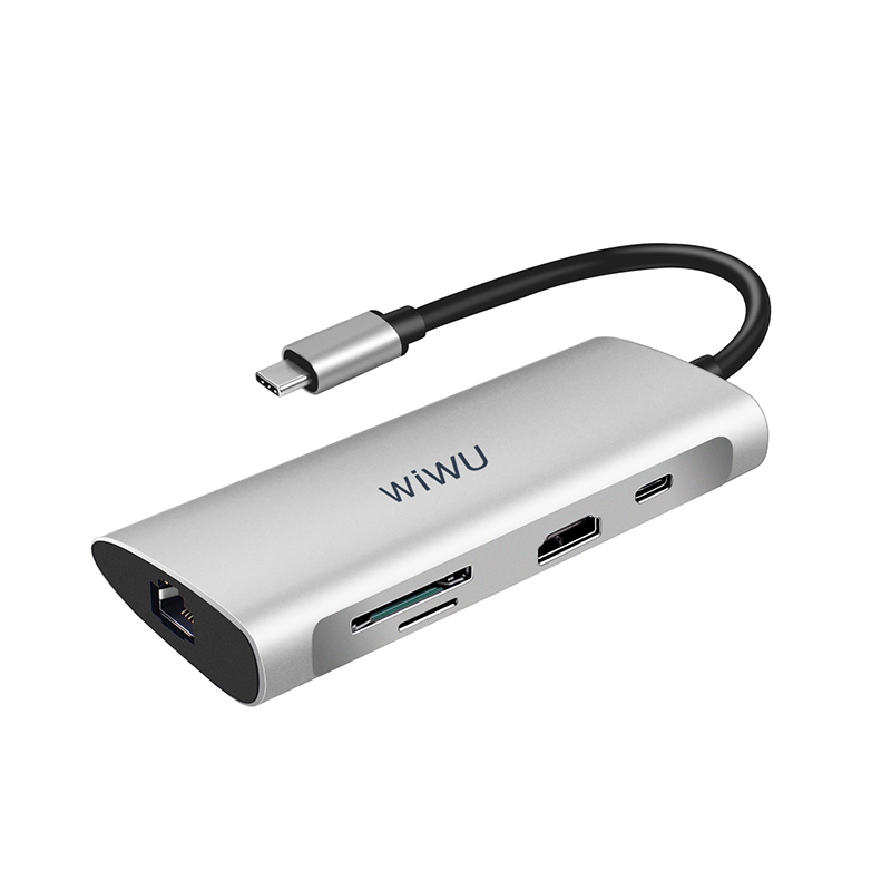 WIWU Alpha 8 In 1 USB-C Hub A831HRT - Gray